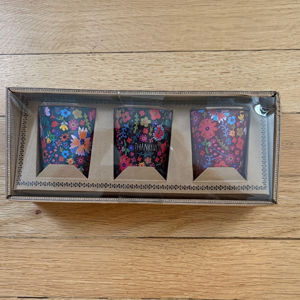 Natural Life Floral Thankful votive  Candle Set